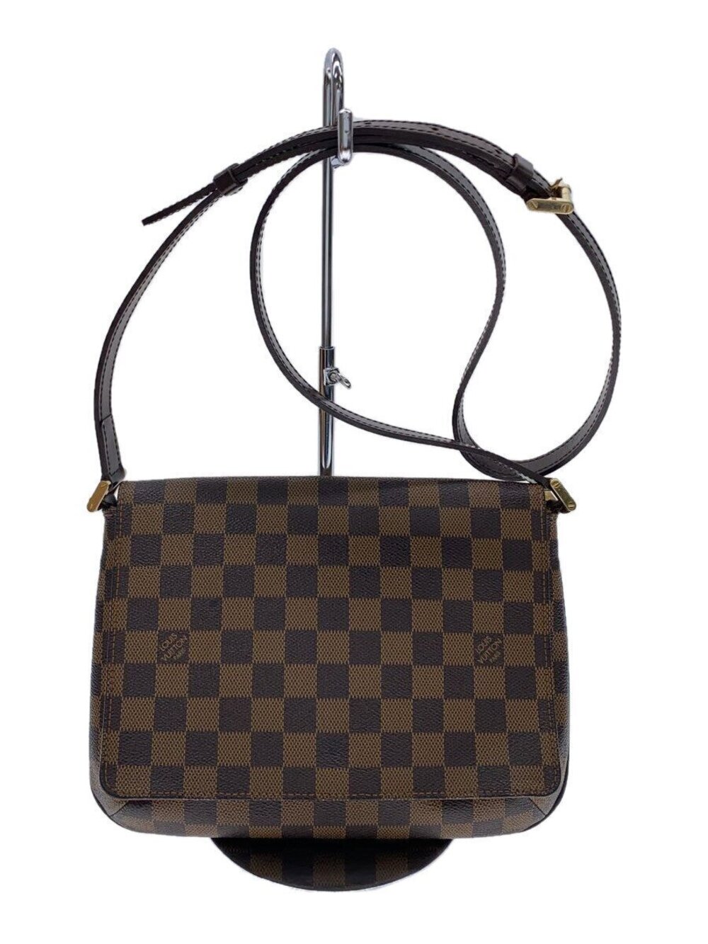 LOUIS VUITTON Musette Tango Damier Ebene Brown Long Shoulder Bag Brown